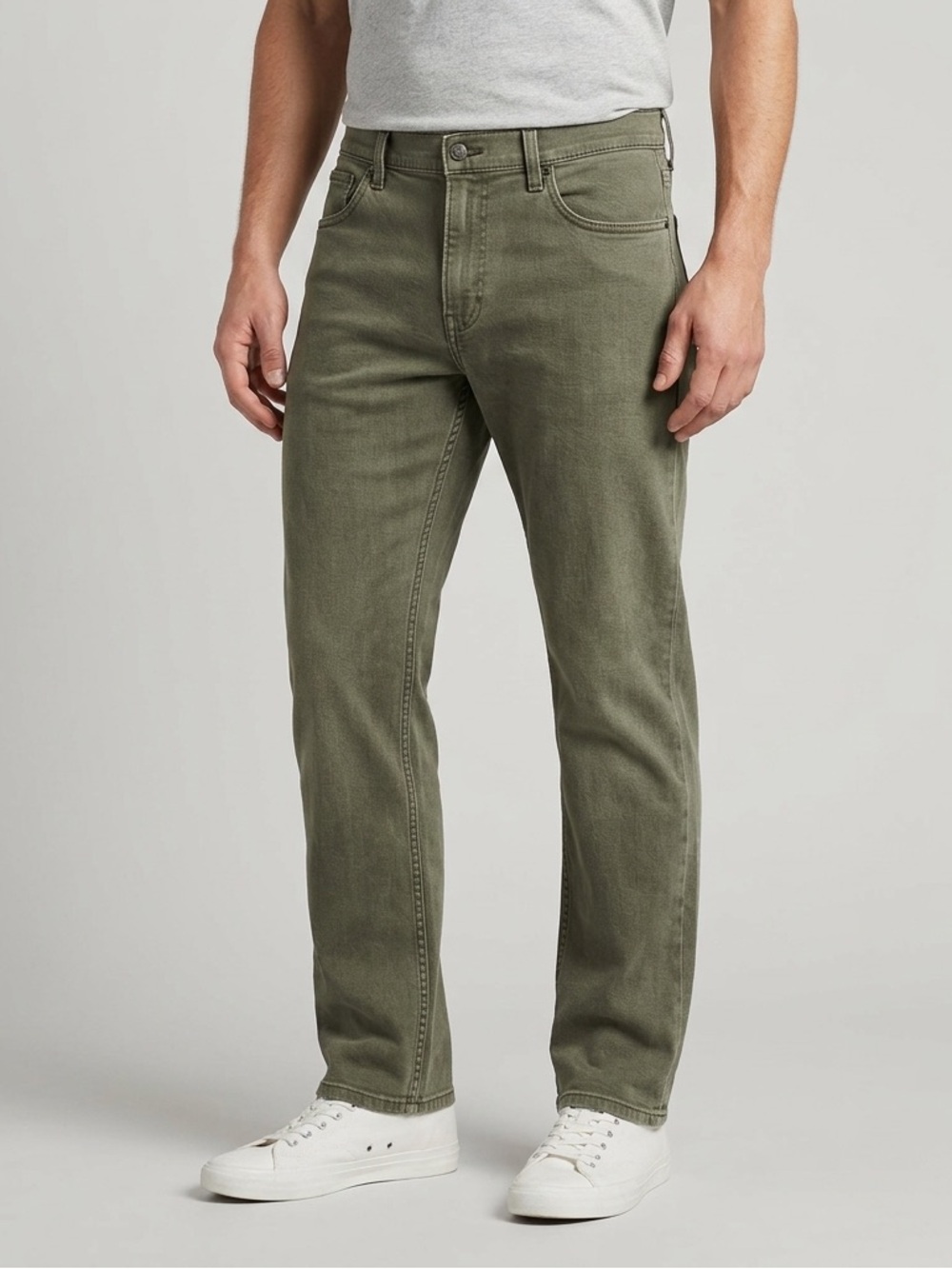 L.L. Bean Mens BeanFlex Standard Athletic Pants Olive Green 36x30 Stretch 507485